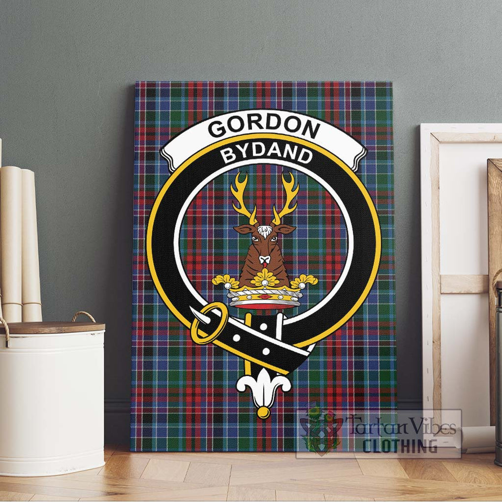 Gordon Red Tartan Canvas Print Wall Art with Family Crest Without Frame - Tartan Vibes Clothing