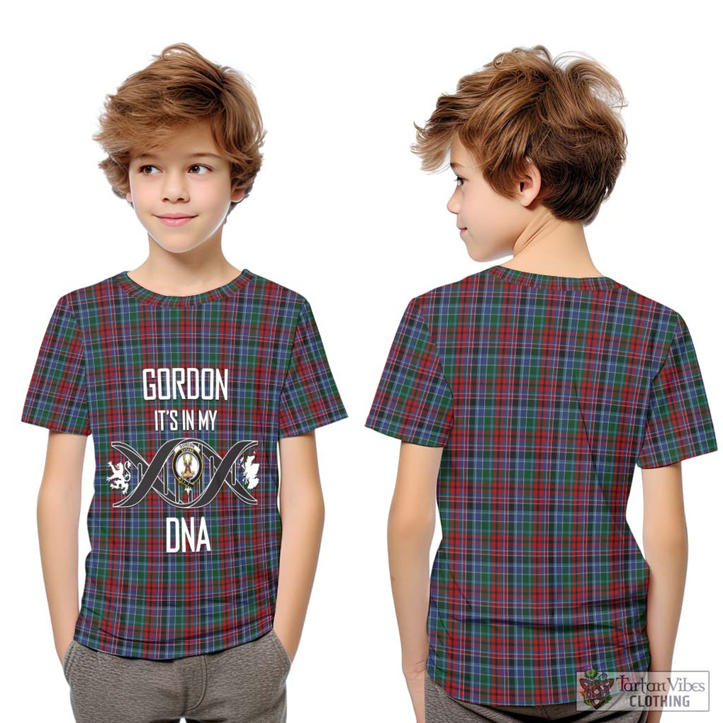 Gordon Red Tartan Kid T-Shirt with Family Crest DNA In Me Style Youth XL Size14 - Tartanvibesclothing Shop