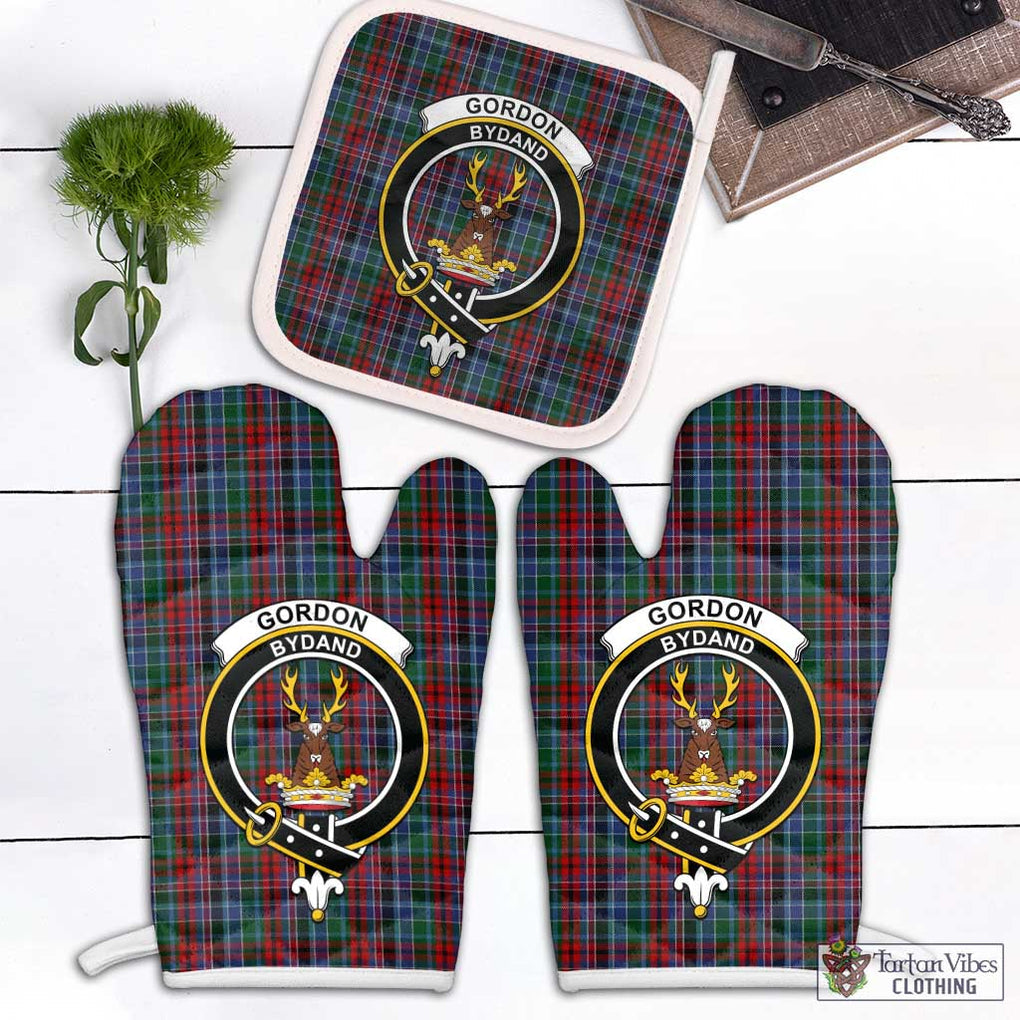 Gordon Red Tartan Combo Oven Mitt & Pot-Holder with Family Crest Combo 1 Oven Mitt & 1 Pot-Holder White - Tartan Vibes Clothing