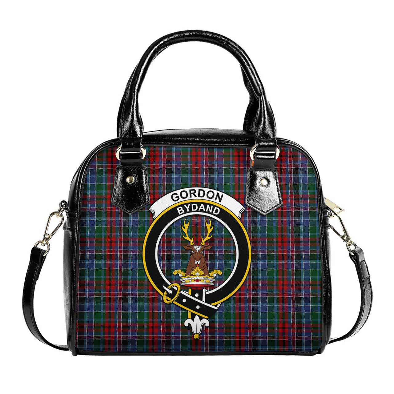 Gordon Red Tartan Shoulder Handbags with Family Crest One Size 6*25*22 cm - Tartanvibesclothing