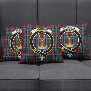 Gordon Red Tartan Pillow Cover with Family Crest