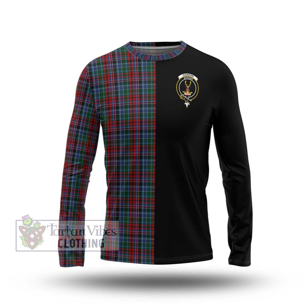 Gordon Red Tartan Long Sleeve T-Shirt with Family Crest and Half Of Me Style Unisex - Tartanvibesclothing Shop