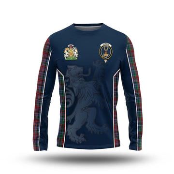 Gordon Red Tartan Long Sleeve T-Shirt with Family Crest and Lion Rampant Vibes Sport Style