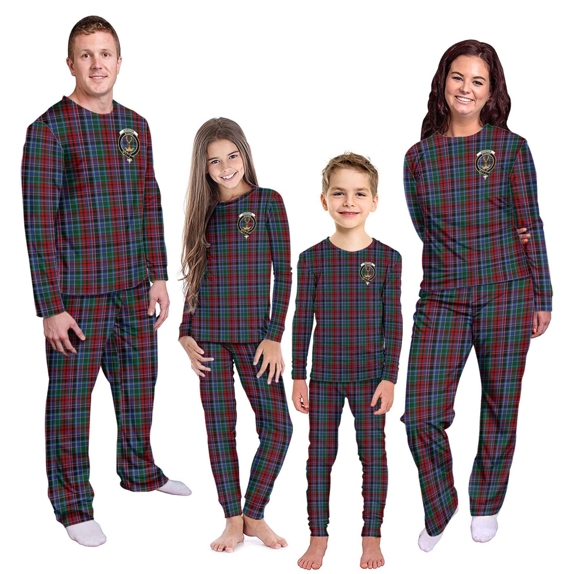 Gordon Red Tartan Pajamas Family Set with Family Crest Kid - Tartan Vibes Clothing