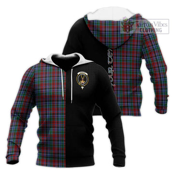 Gordon Red Tartan Knitted Hoodie with Family Crest and Half Of Me Style