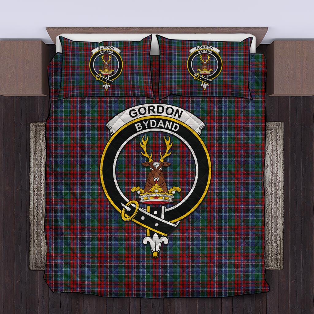 Gordon Red Tartan Quilt Bed Set with Family Crest Twin - Tartan Vibes Clothing