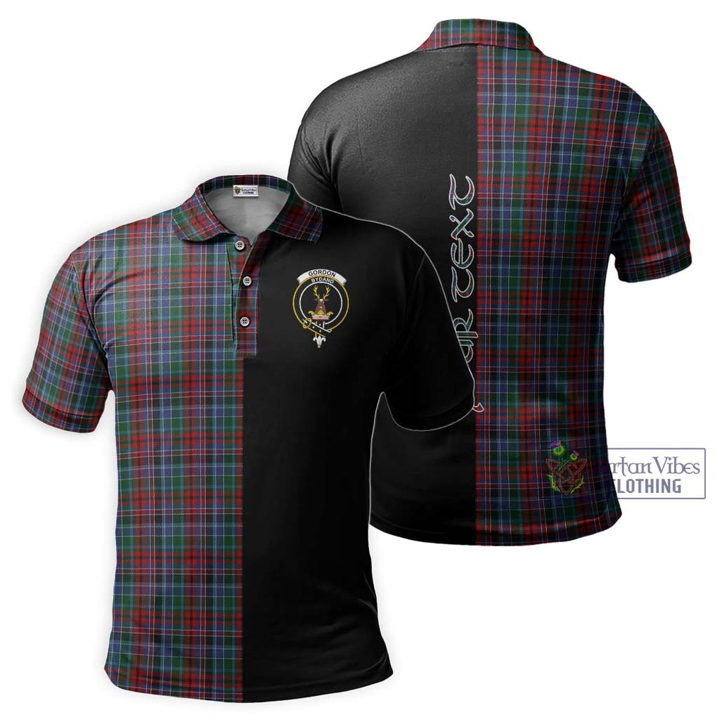 Gordon Red Tartan Polo Shirt with Family Crest and Half Of Me Style Kid - Tartanvibesclothing Shop