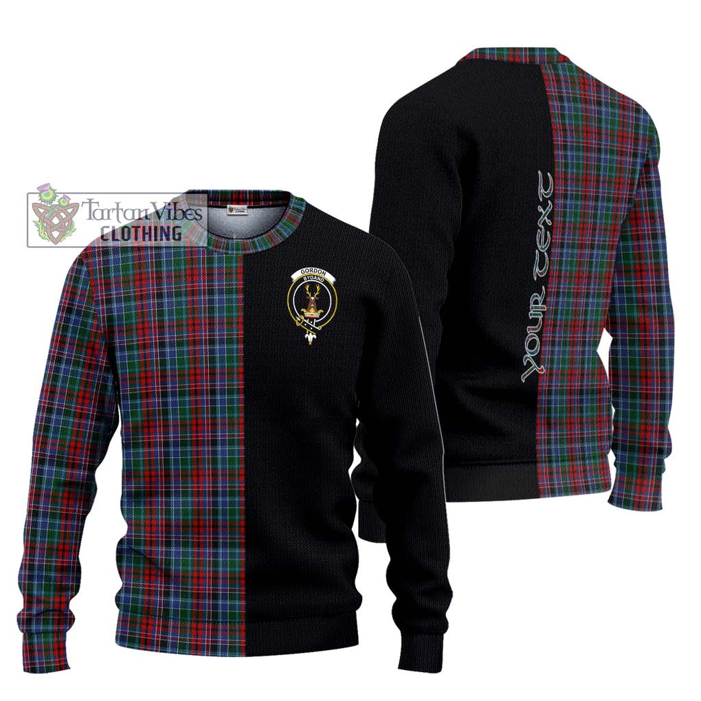 Gordon Red Tartan Knitted Sweater with Family Crest and Half Of Me Style Unisex - Tartanvibesclothing Shop