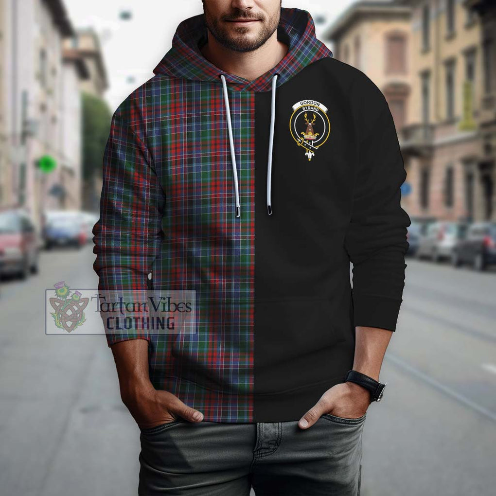 Gordon Red Tartan Hoodie with Family Crest and Half Of Me Style Zip Hoodie - Tartanvibesclothing Shop