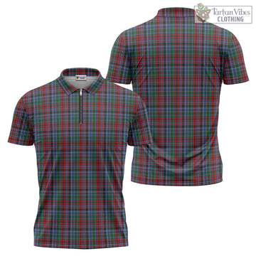 Gordon Red Tartan Zipper Polo Shirt