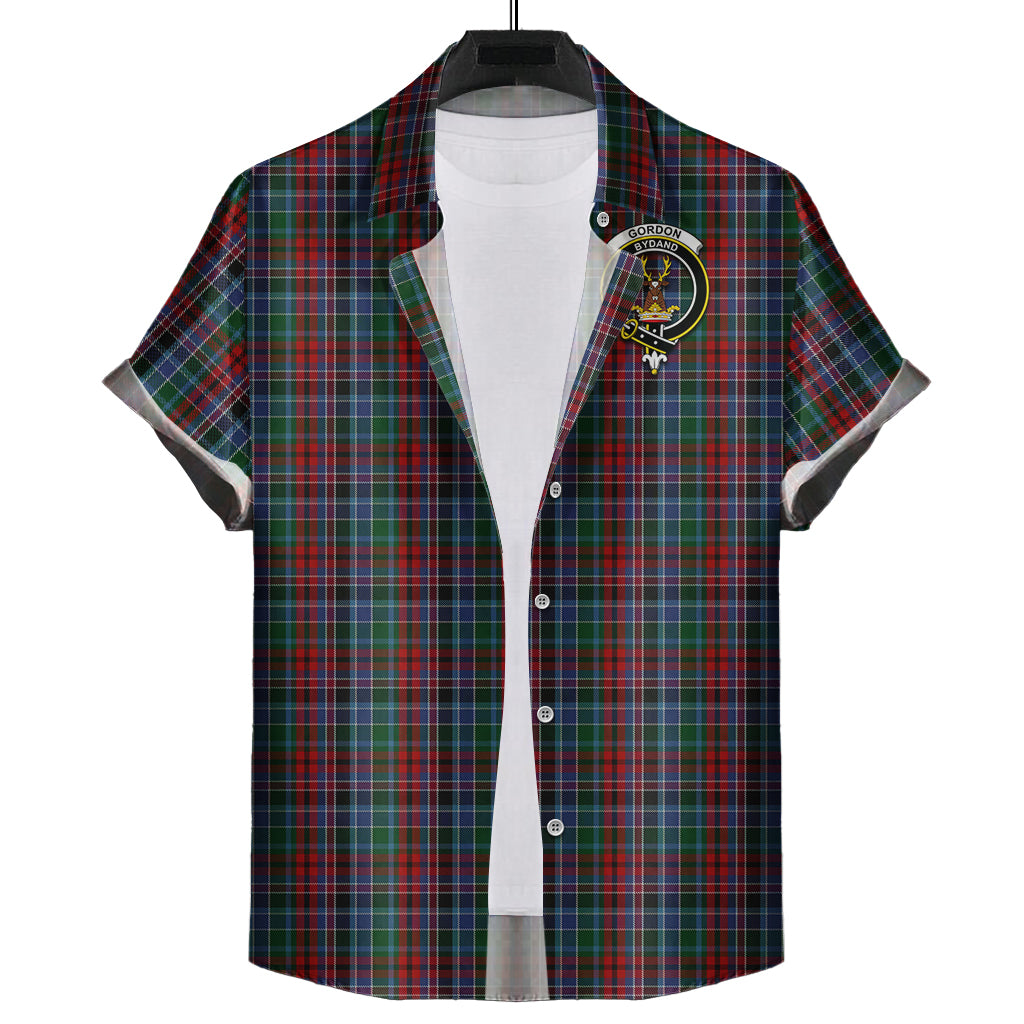 gordon-red-tartan-short-sleeve-button-down-shirt-with-family-crest