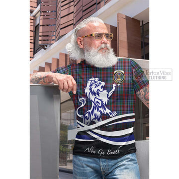 Gordon Red Tartan Cotton T-shirt with Alba Gu Brath Regal Lion Emblem