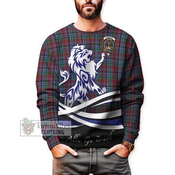 Gordon Red Tartan Sweatshirt with Alba Gu Brath Regal Lion Emblem