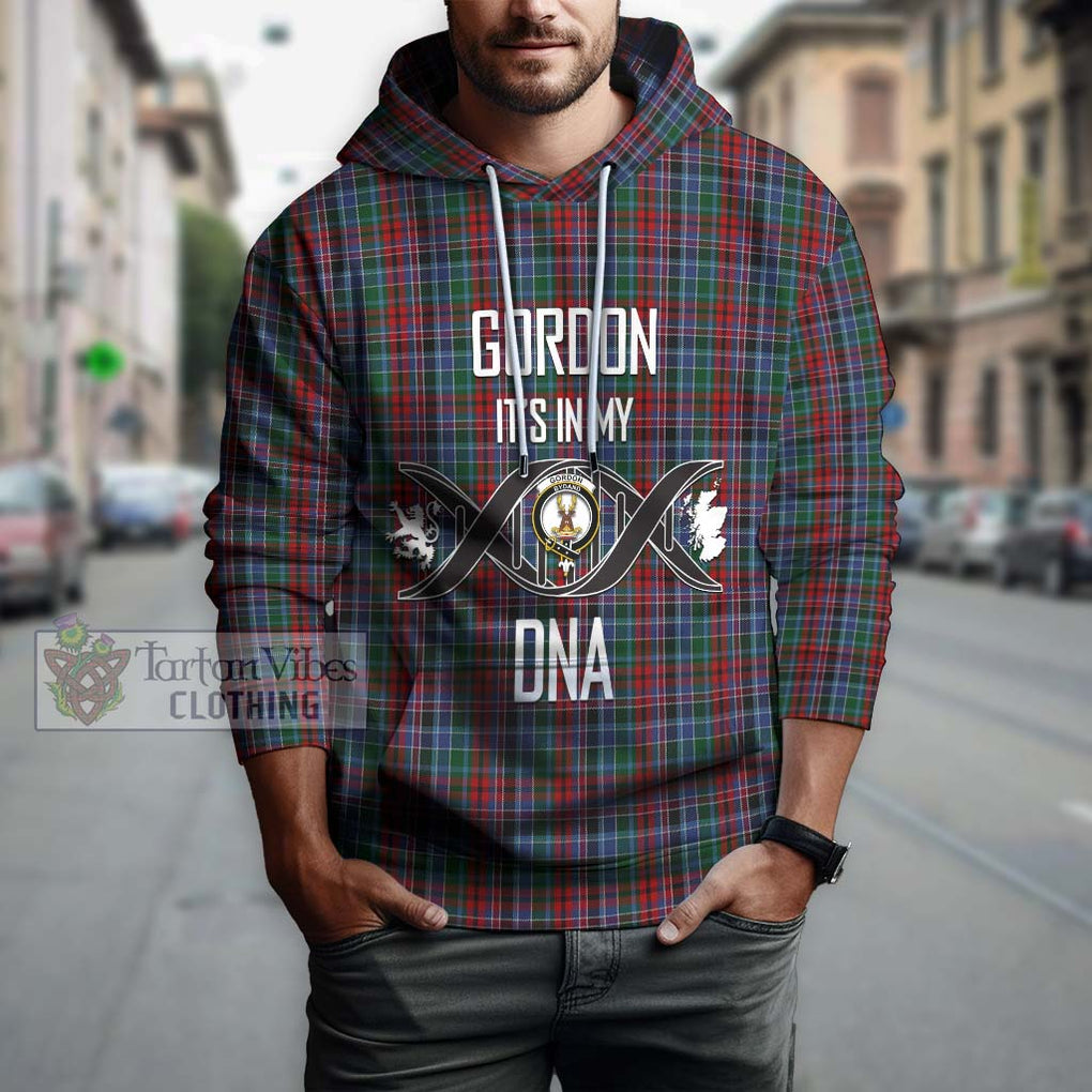 Gordon Red Tartan Hoodie with Family Crest DNA In Me Style Pullover Hoodie - Tartanvibesclothing Shop