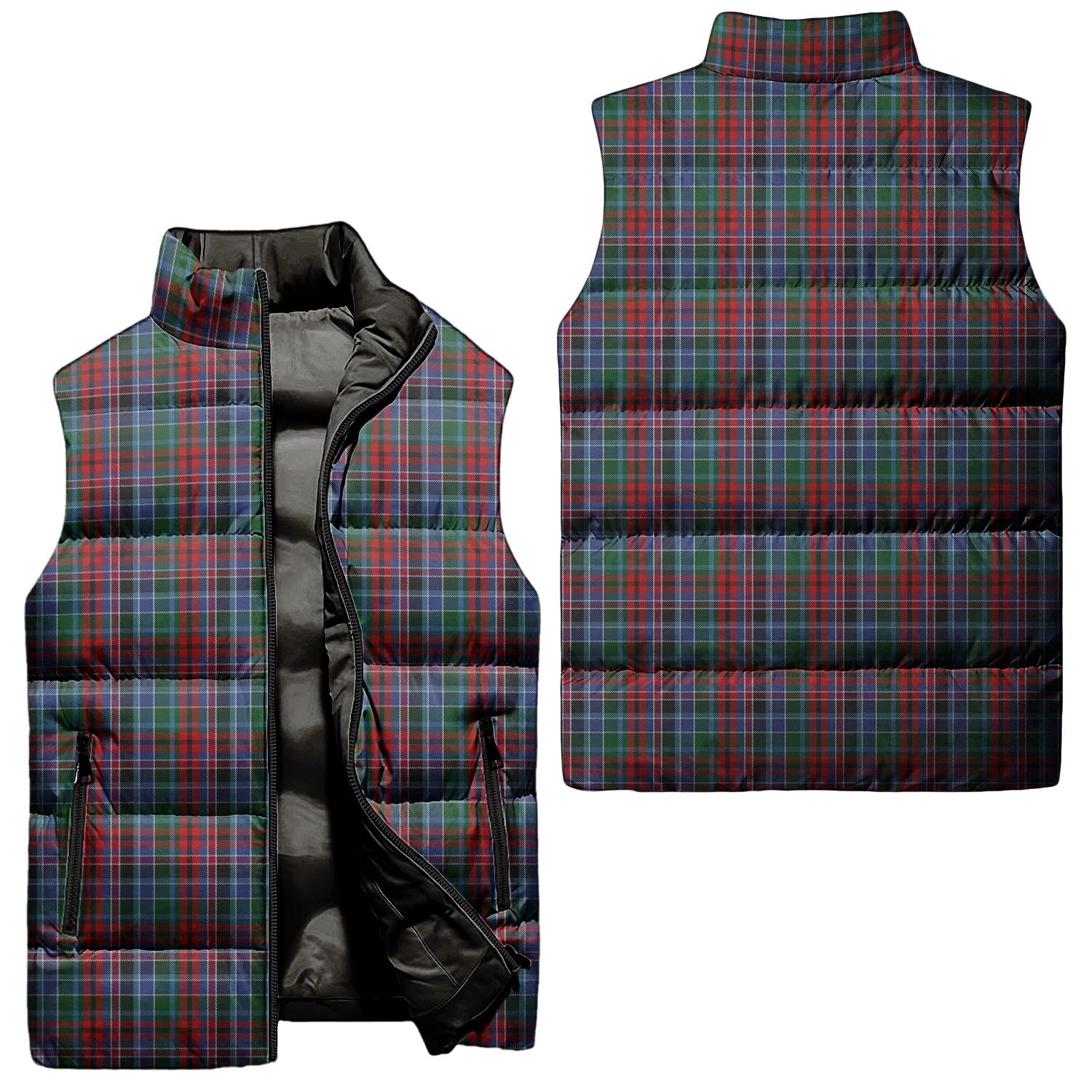 Gordon Red Tartan Sleeveless Puffer Jacket Unisex - Tartanvibesclothing