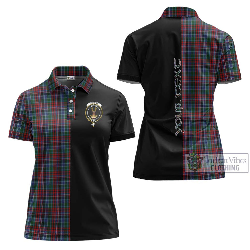 Gordon Red Tartan Women's Polo Shirt with Family Crest and Half Of Me Style Women - Tartanvibesclothing Shop