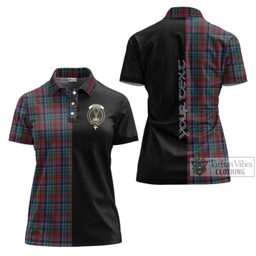 Gordon Red Tartan Women's Polo Shirt with Family Crest and Half Of Me Style