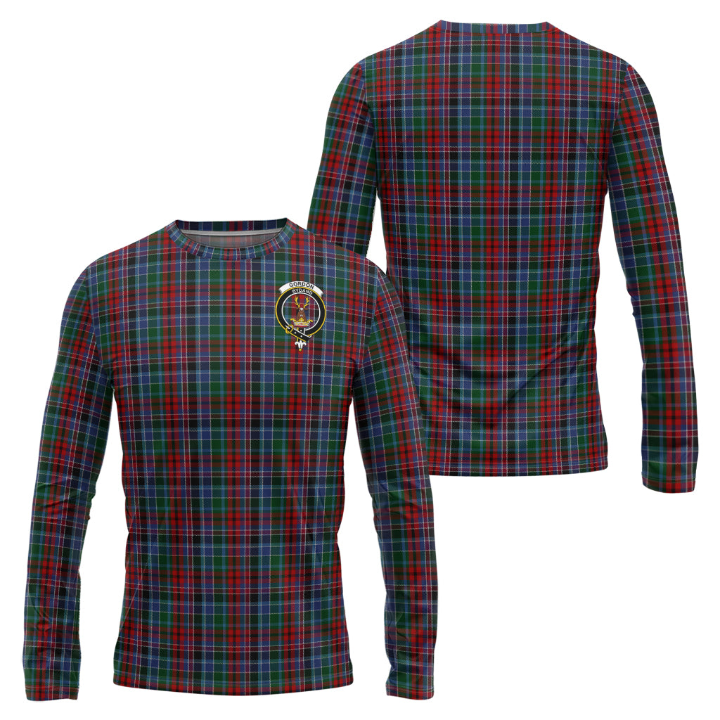 gordon-red-tartan-long-sleeve-t-shirt-with-family-crest