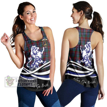 Gordon Red Tartan Women's Racerback Tanks with Alba Gu Brath Regal Lion Emblem