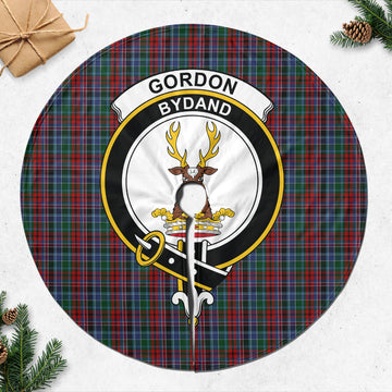 Gordon Red Tartan Christmas Tree Skirt with Family Crest