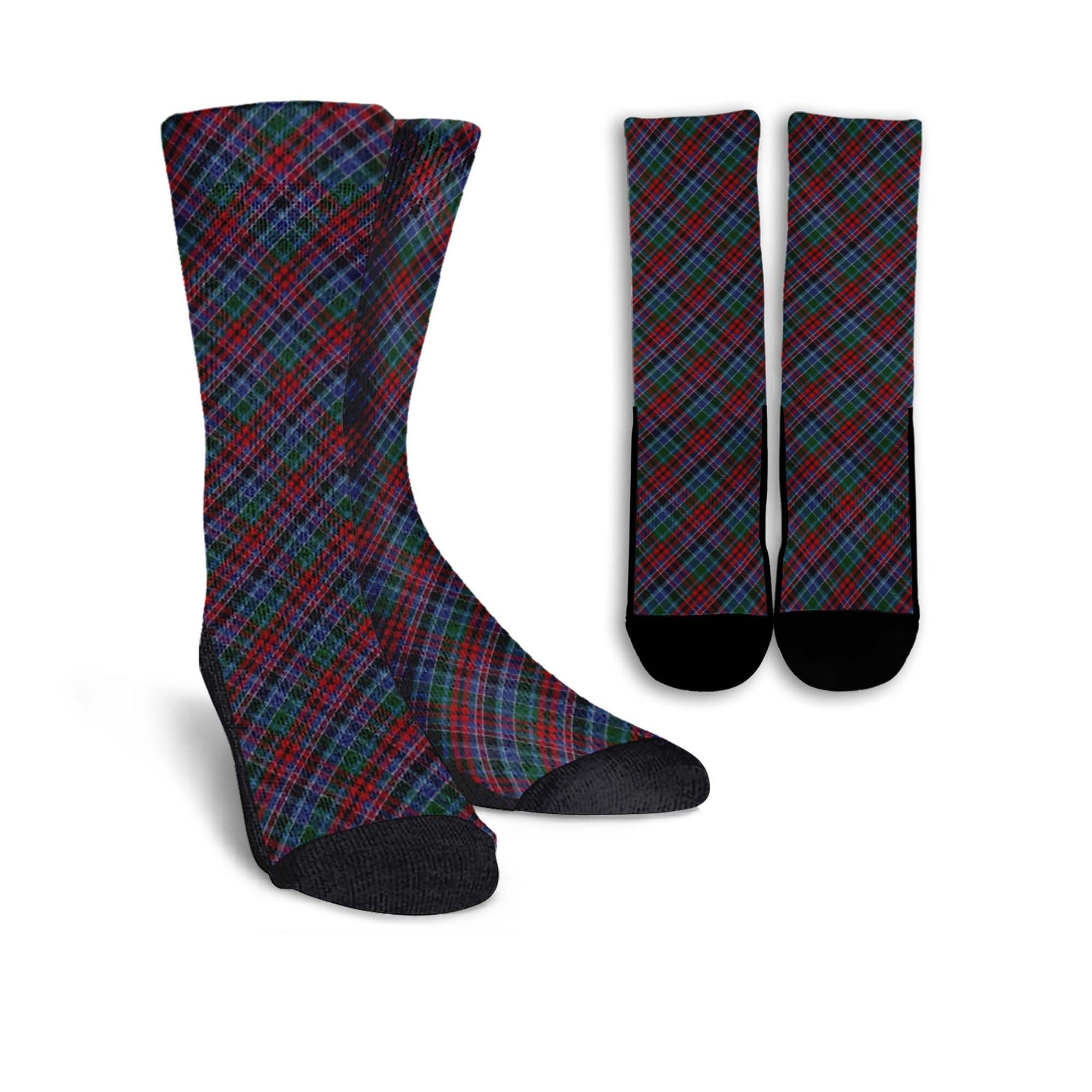 Gordon Red Tartan Crew Socks Cross Tartan Style - Tartanvibesclothing