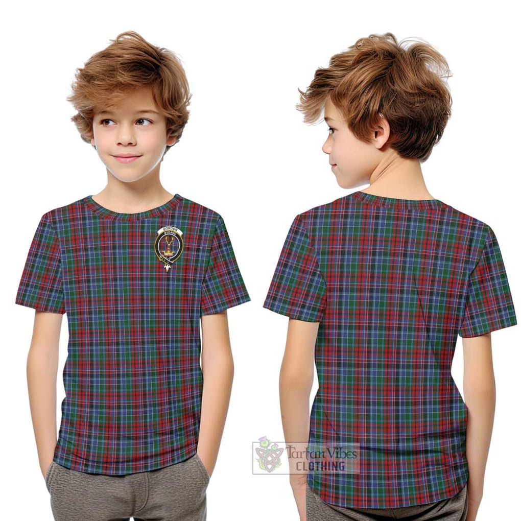 Gordon Red Tartan Kid T-Shirt with Family Crest Youth XL Size14 - Tartanvibesclothing Shop