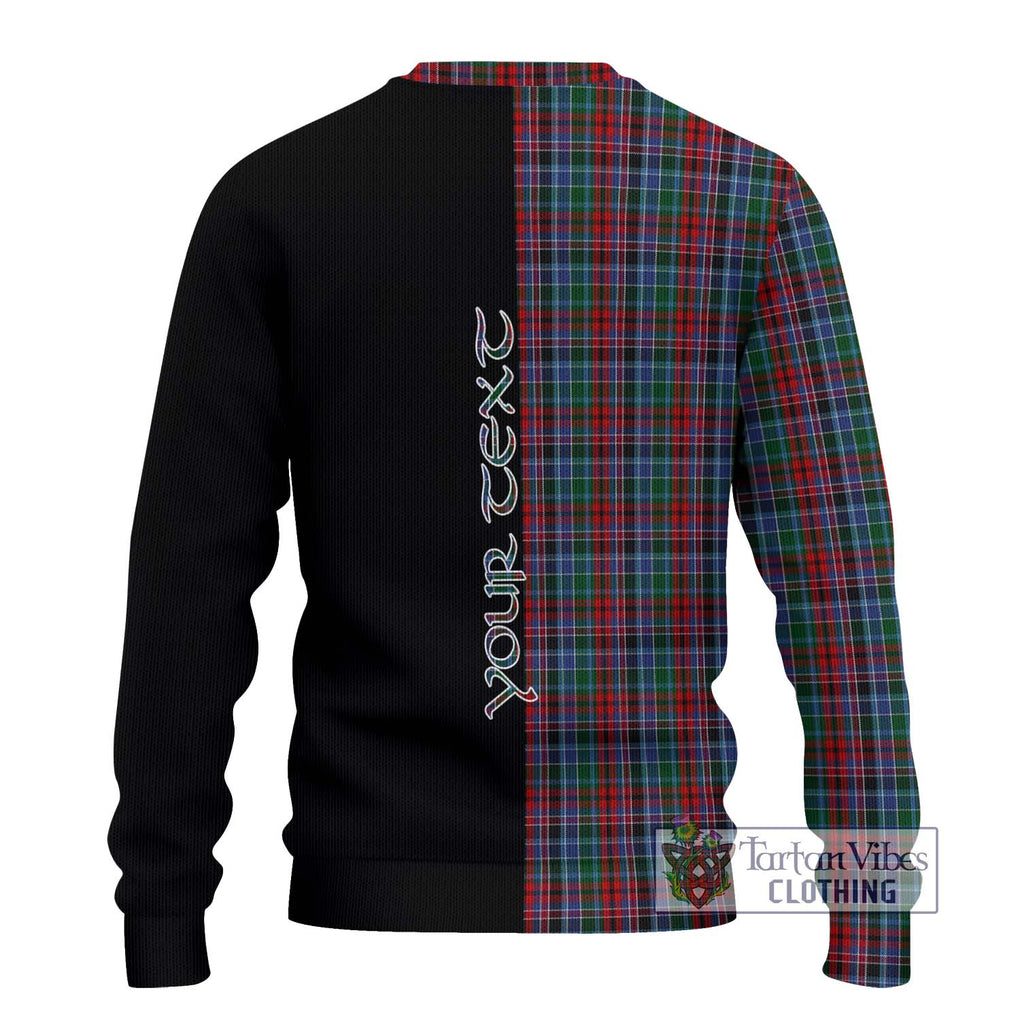 Gordon Red Tartan Knitted Sweater with Family Crest and Half Of Me Style - Tartanvibesclothing Shop