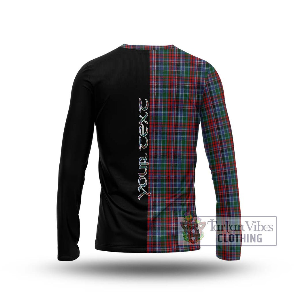 Gordon Red Tartan Long Sleeve T-Shirt with Family Crest and Half Of Me Style - Tartanvibesclothing Shop