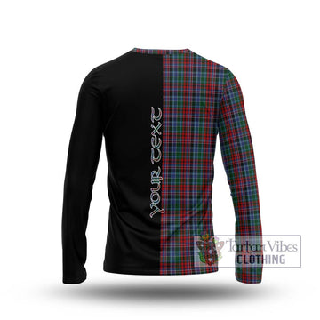 Gordon Red Tartan Long Sleeve T-Shirt with Family Crest and Half Of Me Style