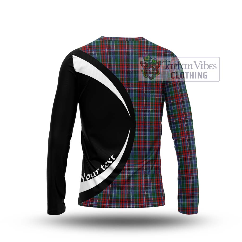 Gordon Red Tartan Long Sleeve T-Shirt with Family Crest Circle Style - Tartan Vibes Clothing