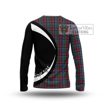 Gordon Red Tartan Long Sleeve T-Shirt with Family Crest Circle Style