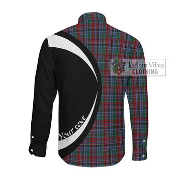 Gordon Red Tartan Long Sleeve Button Up with Family Crest Circle Style