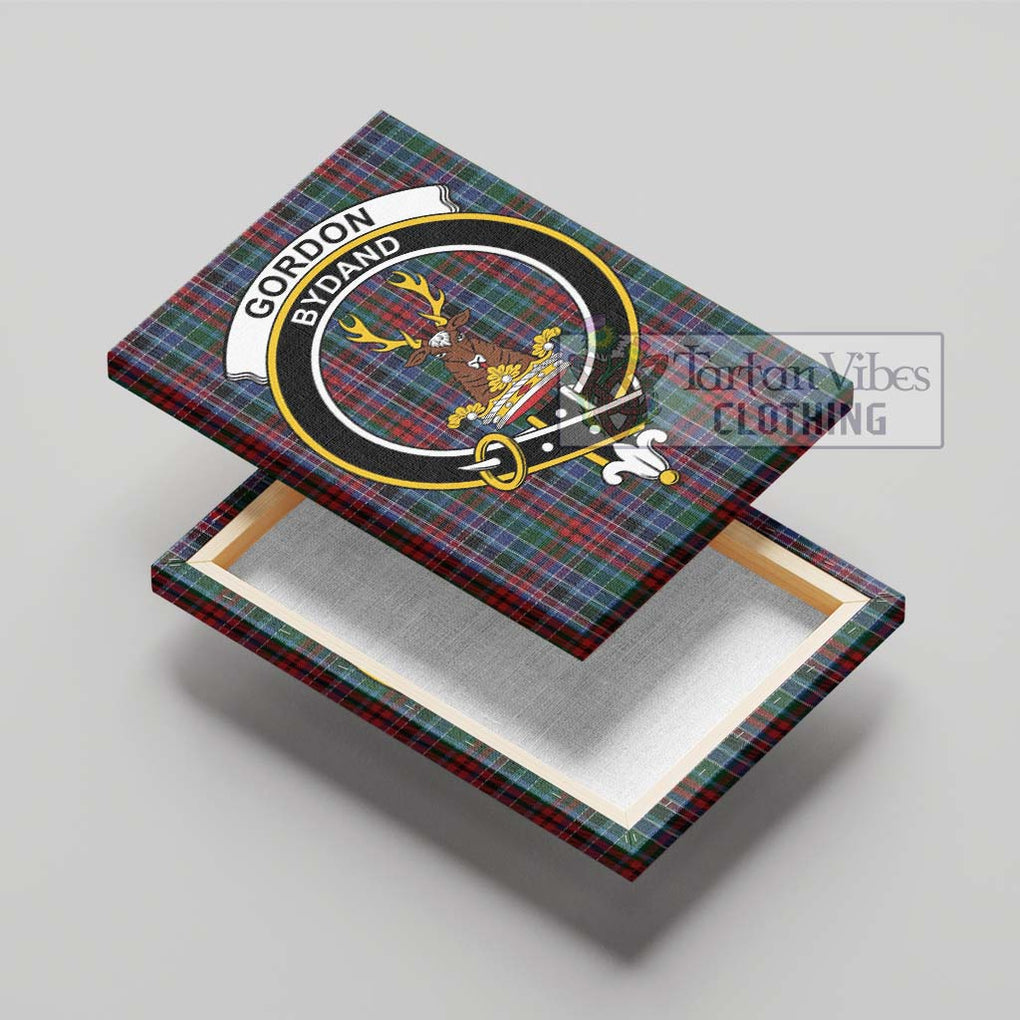 Gordon Red Tartan Canvas Print Wall Art with Family Crest - Tartan Vibes Clothing