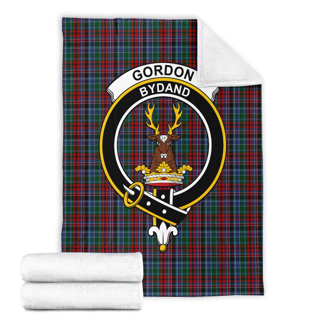 gordon-red-tartab-blanket-with-family-crest