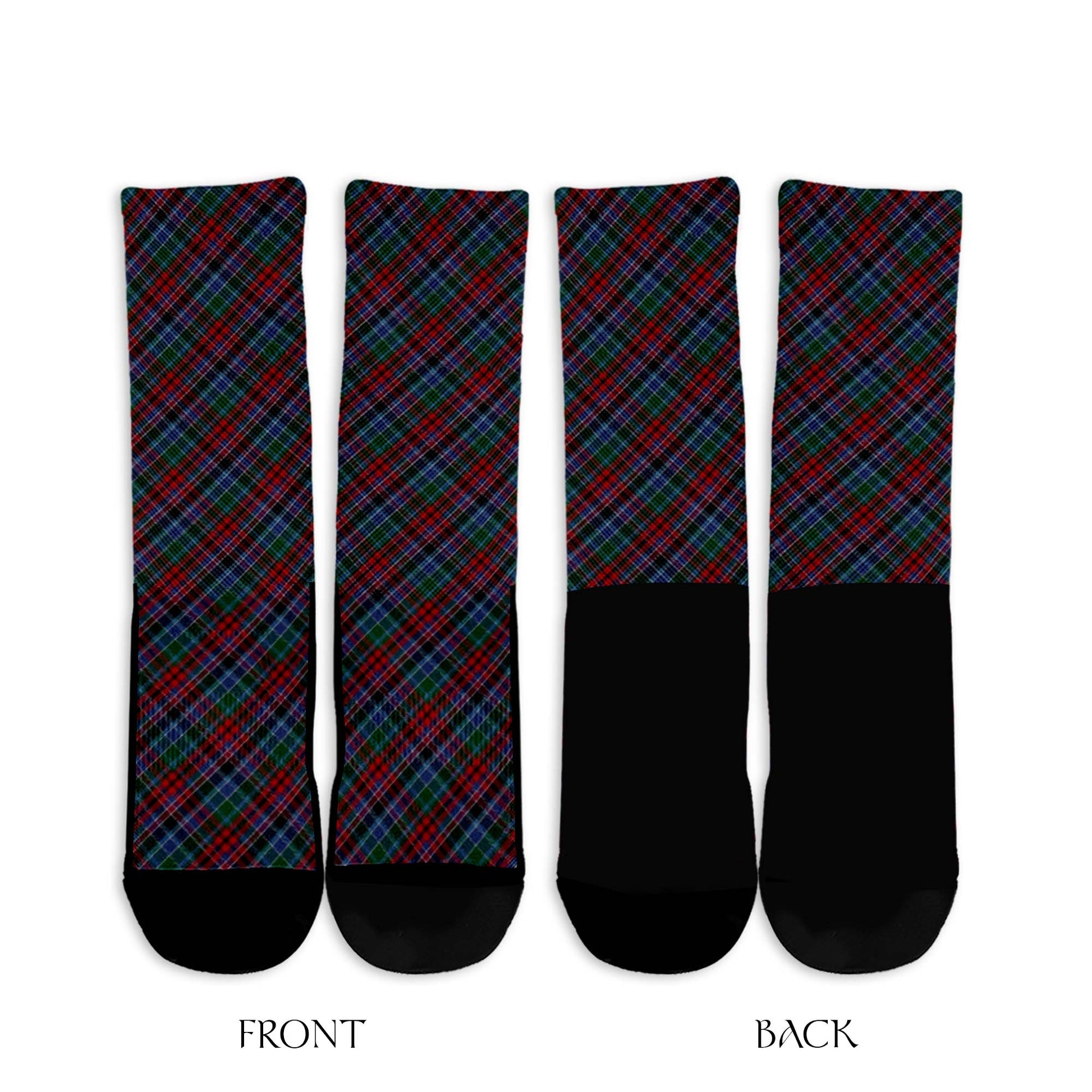 Gordon Red Tartan Crew Socks Cross Tartan Style - Tartanvibesclothing