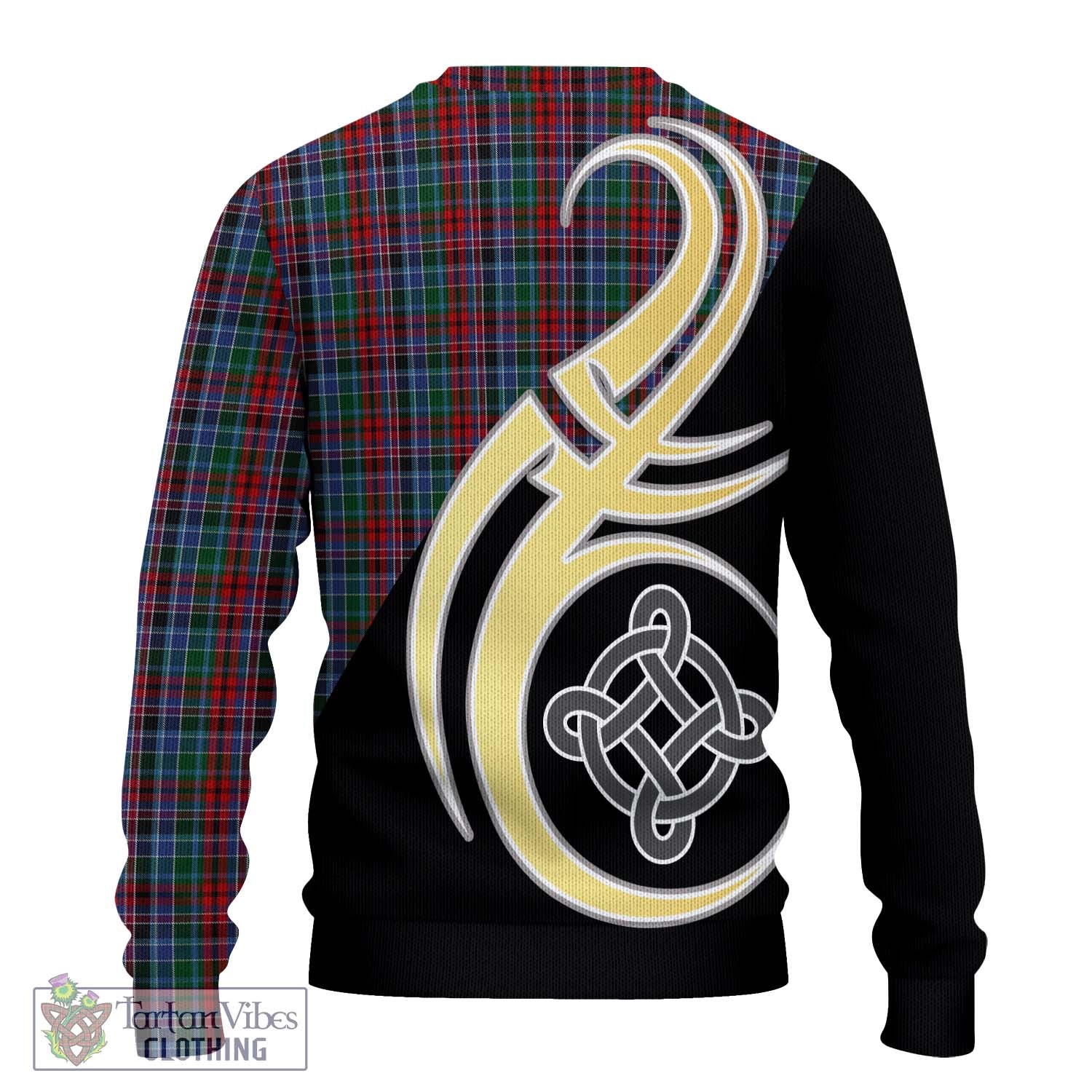 Gordon Red Tartan Knitted Sweater with Family Crest and Celtic Symbol Style - Tartan Vibes Clothing