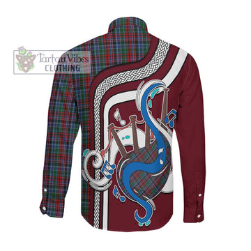 Gordon Red Tartan Long Sleeve Button Shirt with Epic Bagpipe Style