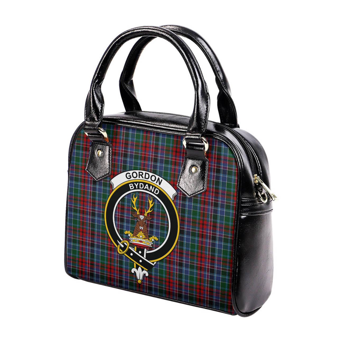 Gordon Red Tartan Shoulder Handbags with Family Crest - Tartanvibesclothing