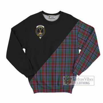 Gordon Red Tartan Sweatshirt with Family Crest and Military Logo Style