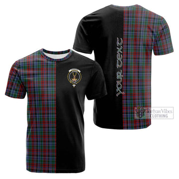 Gordon Red Tartan Cotton T-shirt with Family Crest and Half Of Me Style