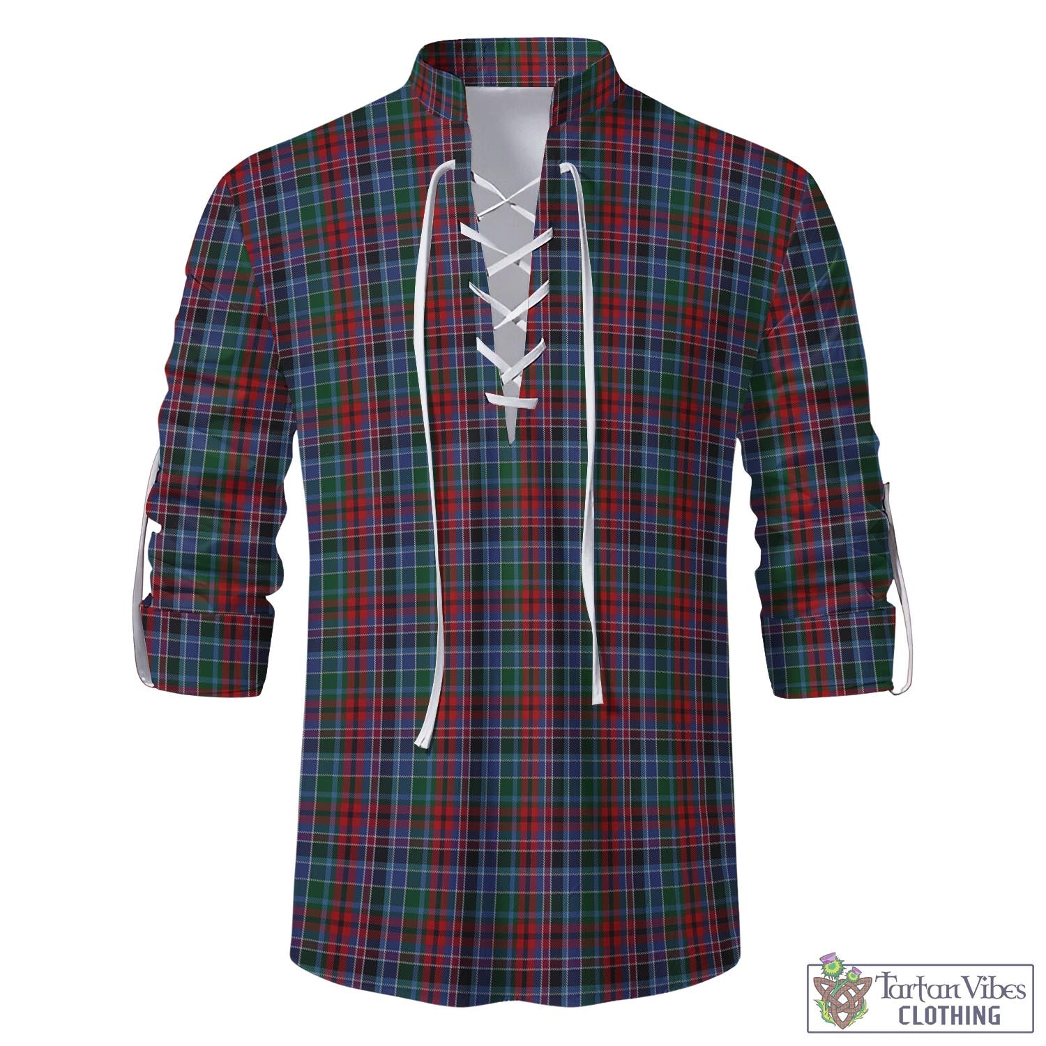 Tartan Vibes Clothing Gordon Red Tartan Men's Scottish Traditional Jacobite Ghillie Kilt Shirt