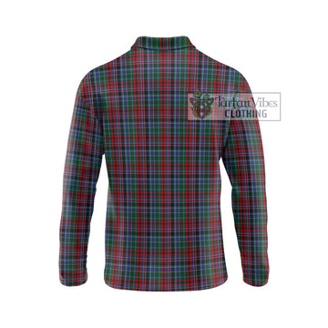 Gordon Red Tartan Long Sleeve Polo Shirt with Family Crest DNA In Me Style