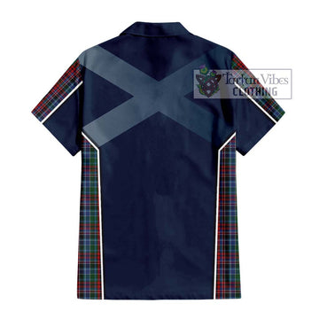 Gordon Red Tartan Short Sleeve Button Shirt with Family Crest and Lion Rampant Vibes Sport Style