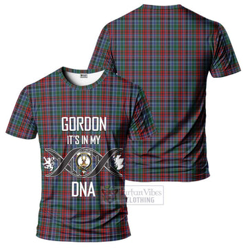 Gordon Red Tartan T-Shirt with Family Crest DNA In Me Style