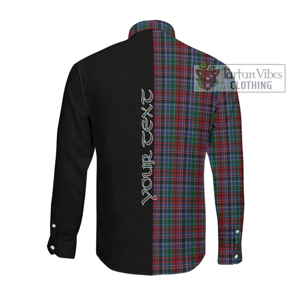 Gordon Red Tartan Long Sleeve Button Shirt with Family Crest and Half Of Me Style Men's Shirt - Tartanvibesclothing Shop