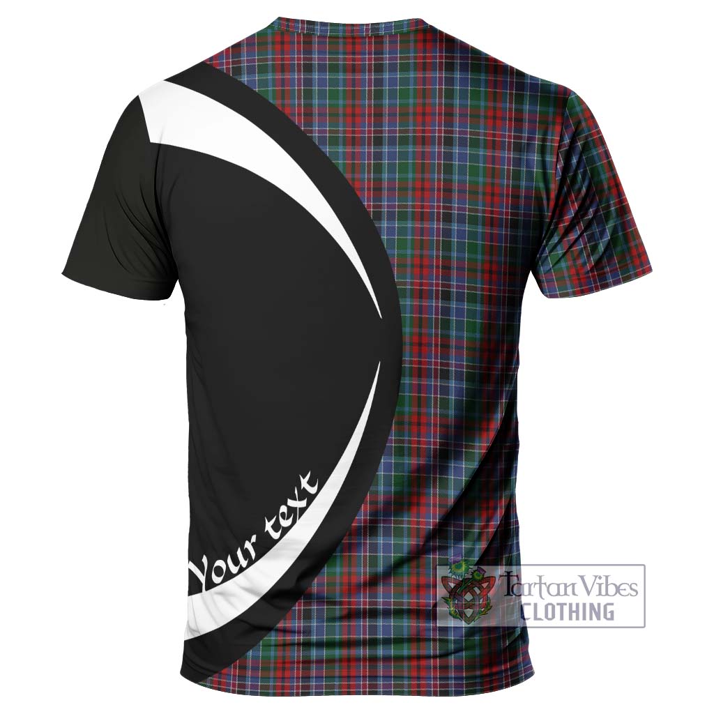 Tartan Vibes Clothing Gordon Red Tartan T-Shirt with Family Crest Circle Style