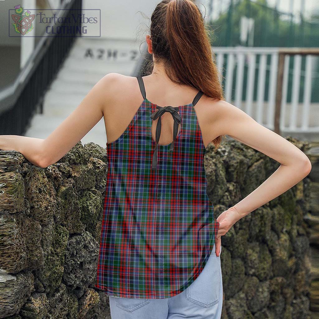 Tartan Vibes Clothing Gordon Red Tartan Loose Halter Neck Camisole