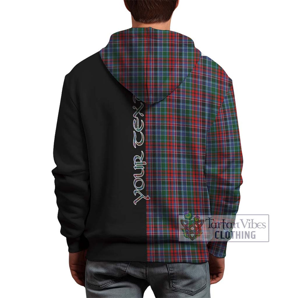 Gordon Red Tartan Hoodie with Family Crest and Half Of Me Style - Tartanvibesclothing Shop