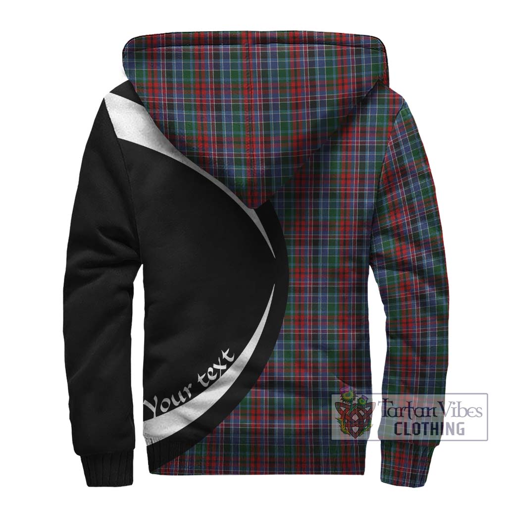 Gordon Red Tartan Sherpa Hoodie with Family Crest Circle Style - Tartan Vibes Clothing