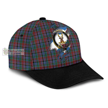 Gordon Red Tartan Classic Cap with Family Crest In Me Style